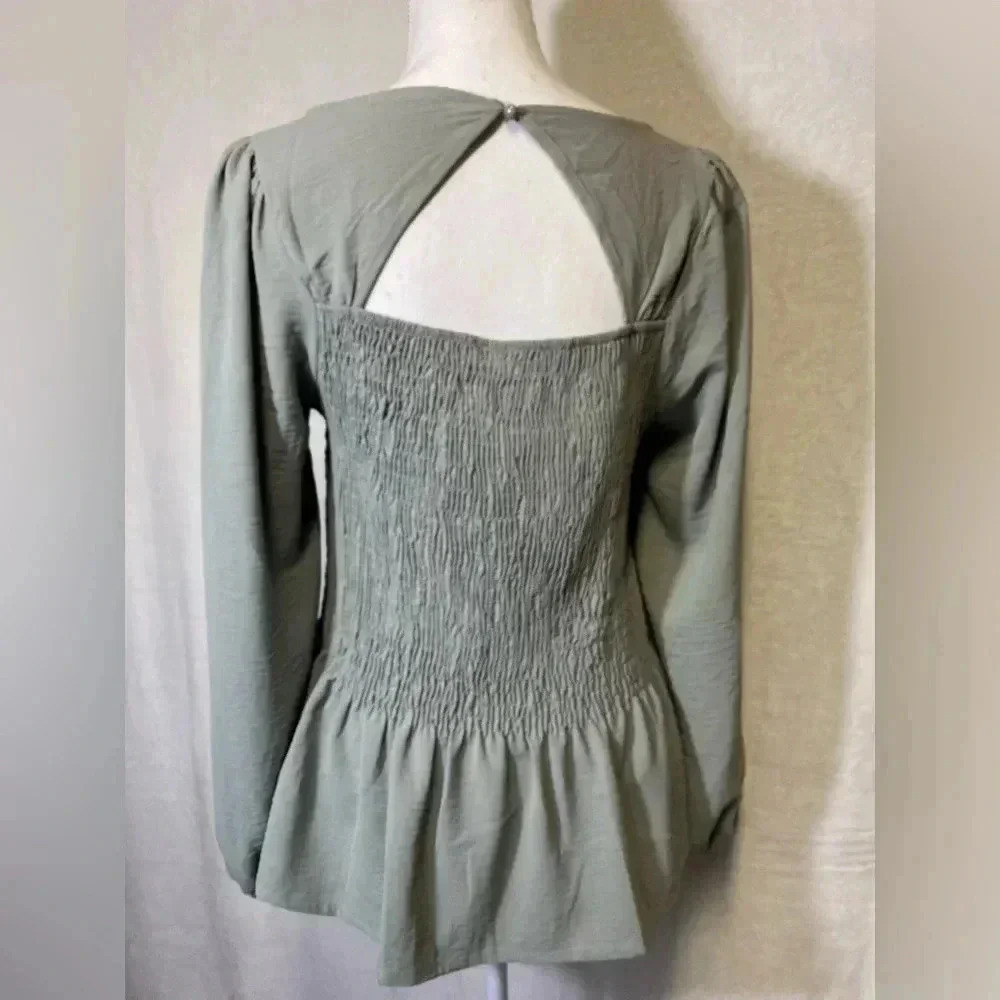 Misia long sleeve women’s light green‎ blouse size medium - Picture 6 of 9